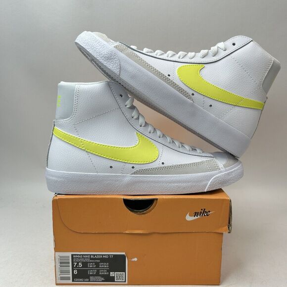 Nike Shoes Blazer Mid '77 WMNS “White Lemon Venom” 2024 - Picture 1 of 5